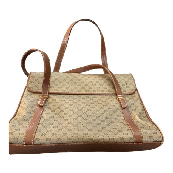 Gucci Micro GG Monogram Top Handle Bag Vintage Brown - Picture 7 of 11